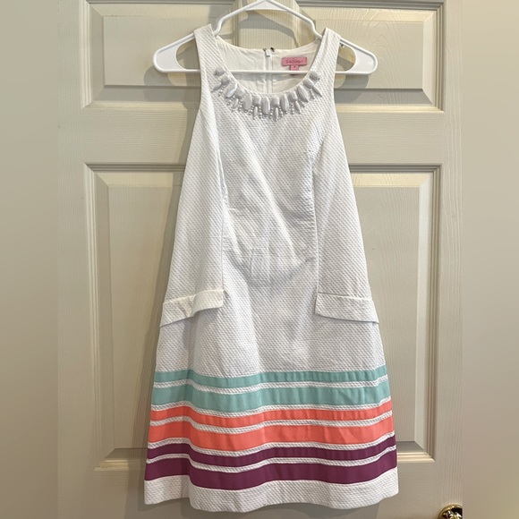 LILLY PULITZER white shift sleeveless dress - Picture 3 of 11